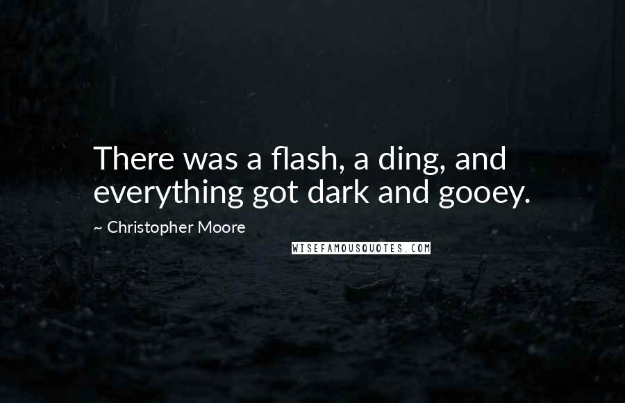 Christopher Moore Quotes: There was a flash, a ding, and everything got dark and gooey.