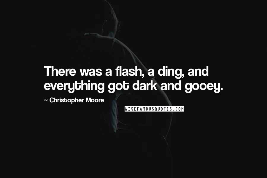 Christopher Moore Quotes: There was a flash, a ding, and everything got dark and gooey.