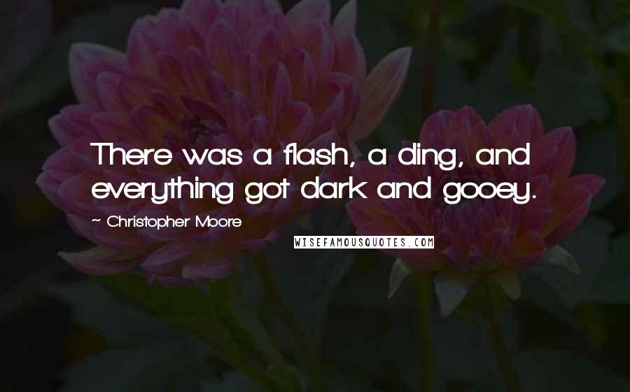 Christopher Moore Quotes: There was a flash, a ding, and everything got dark and gooey.