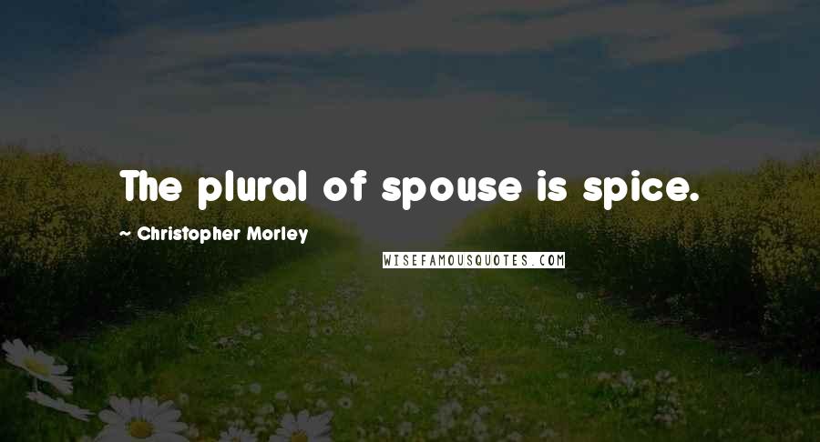 Christopher Morley Quotes: The plural of spouse is spice.