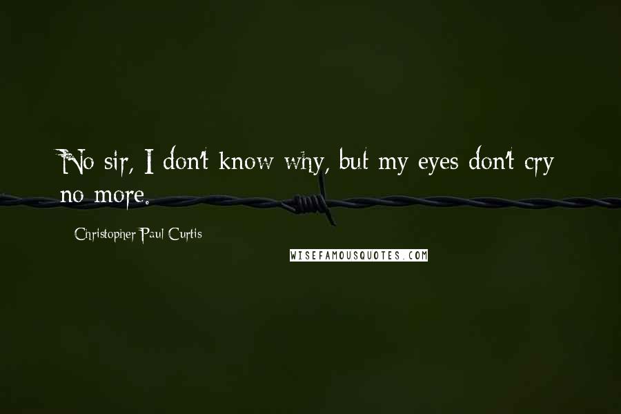 Christopher Paul Curtis Quotes: No sir, I don't know why, but my eyes don't cry no more.