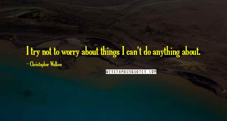 Christopher Walken Quotes: I try not to worry about things I can't do anything about.
