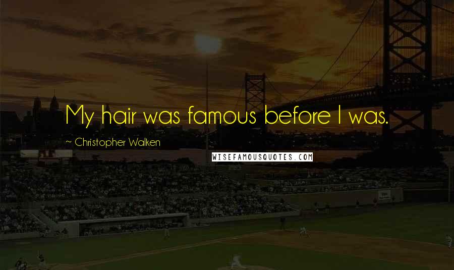 Christopher Walken Quotes: My hair was famous before I was.