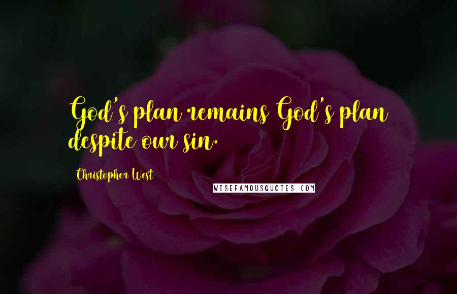 Christopher West Quotes: God's plan remains God's plan despite our sin.