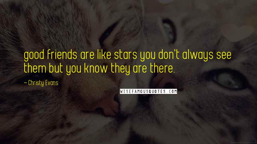 Christy Evans Quotes: good friends are like stars you don't always see them but you know they are there.