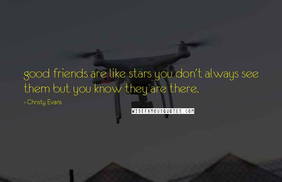 Christy Evans Quotes: good friends are like stars you don't always see them but you know they are there.