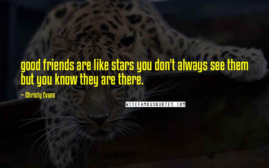 Christy Evans Quotes: good friends are like stars you don't always see them but you know they are there.