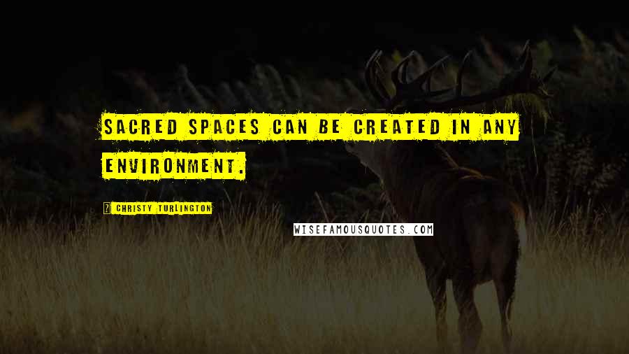 Christy Turlington Quotes: Sacred spaces can be created in any environment.