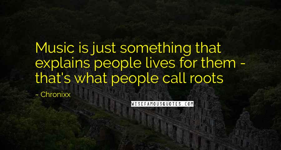 Chronixx Quotes: Music is just something that explains people lives for them - that's what people call roots