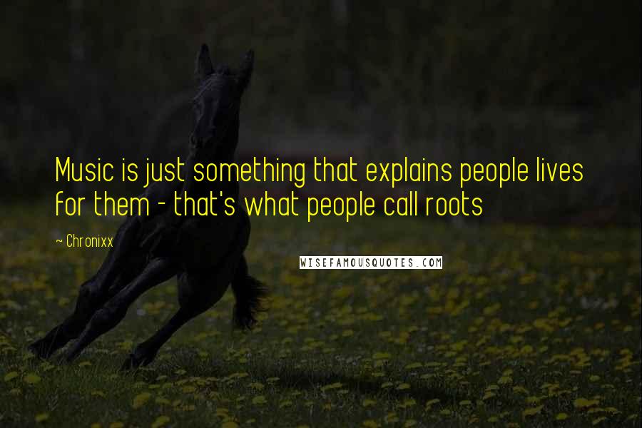 Chronixx Quotes: Music is just something that explains people lives for them - that's what people call roots