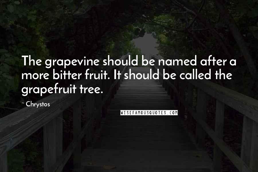 Chrystos Quotes: The grapevine should be named after a more bitter fruit. It should be called the grapefruit tree.