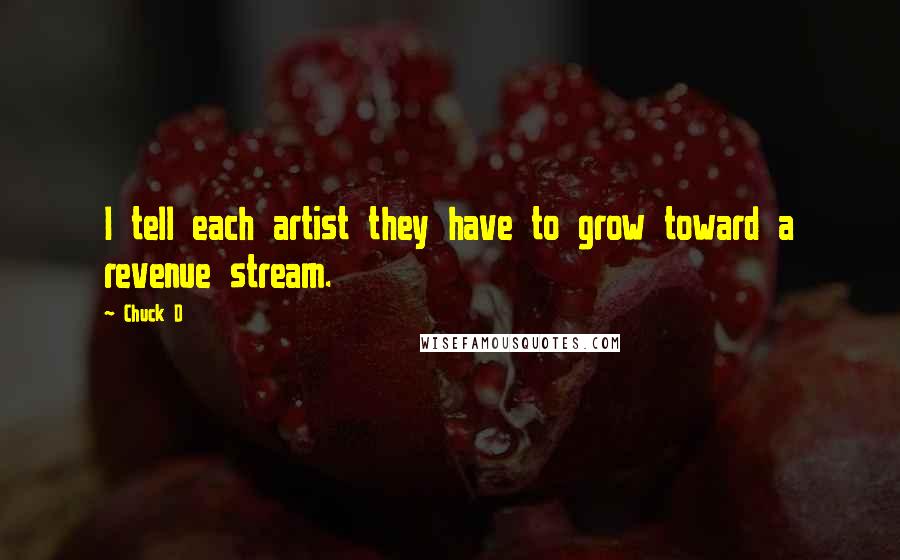 Chuck D Quotes: I tell each artist they have to grow toward a revenue stream.