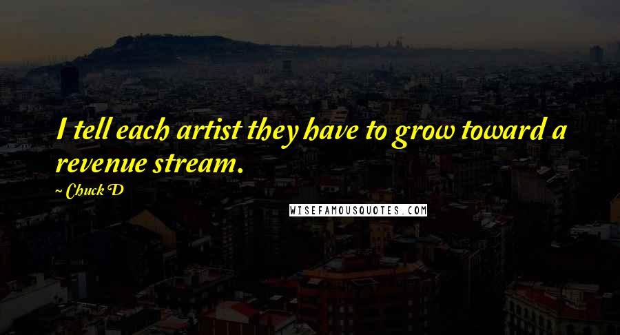 Chuck D Quotes: I tell each artist they have to grow toward a revenue stream.