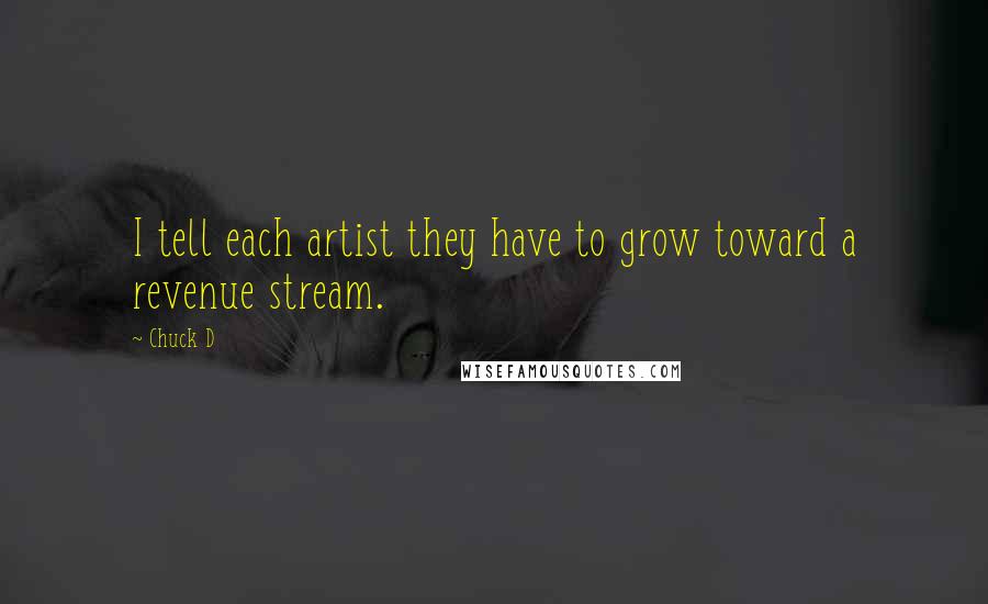 Chuck D Quotes: I tell each artist they have to grow toward a revenue stream.