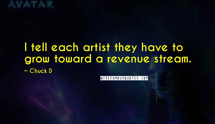 Chuck D Quotes: I tell each artist they have to grow toward a revenue stream.