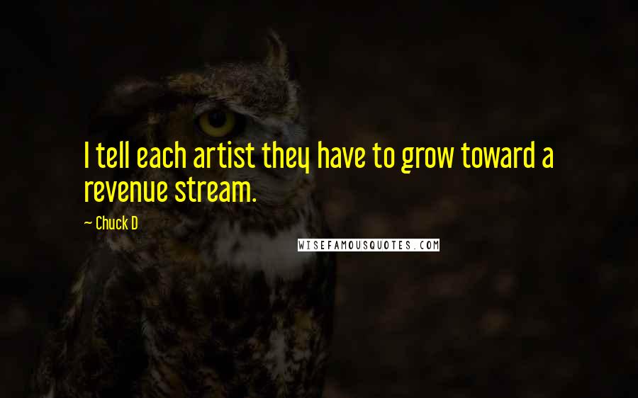 Chuck D Quotes: I tell each artist they have to grow toward a revenue stream.