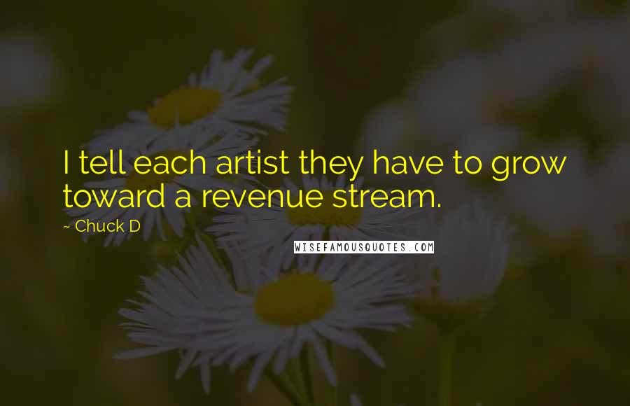 Chuck D Quotes: I tell each artist they have to grow toward a revenue stream.