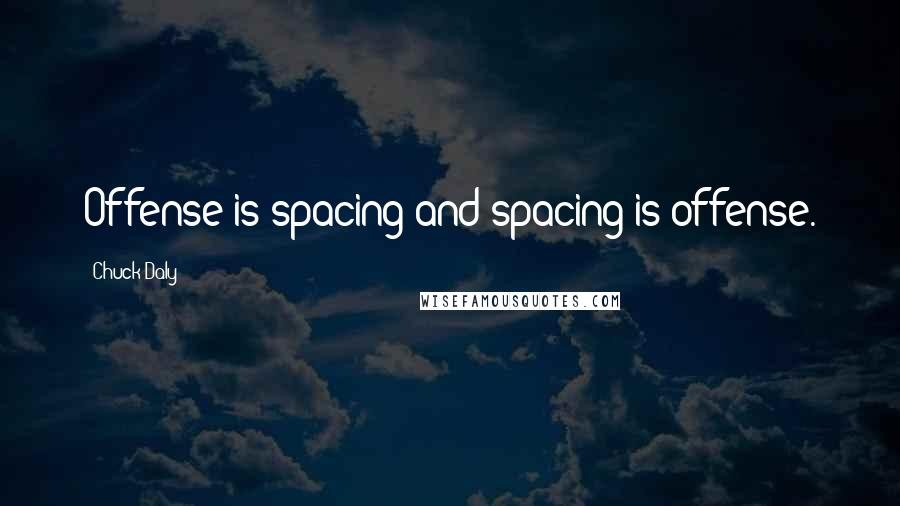 Chuck Daly Quotes: Offense is spacing and spacing is offense.