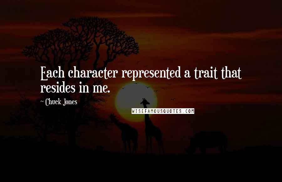 Chuck Jones Quotes: Each character represented a trait that resides in me.