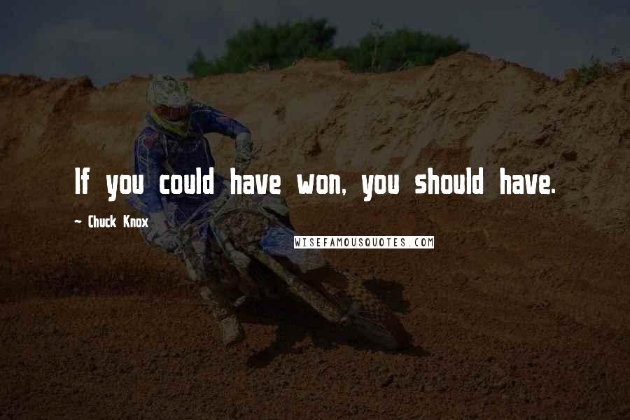 Chuck Knox Quotes: If you could have won, you should have.