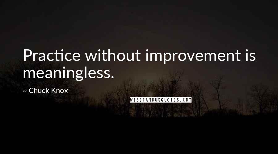 Chuck Knox Quotes: Practice without improvement is meaningless.