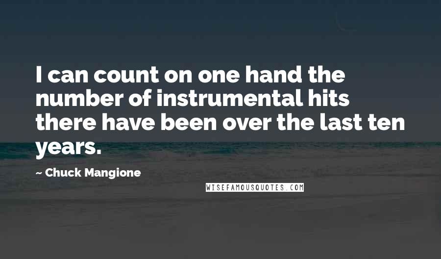 Chuck Mangione Quotes: I can count on one hand the number of instrumental hits there have been over the last ten years.