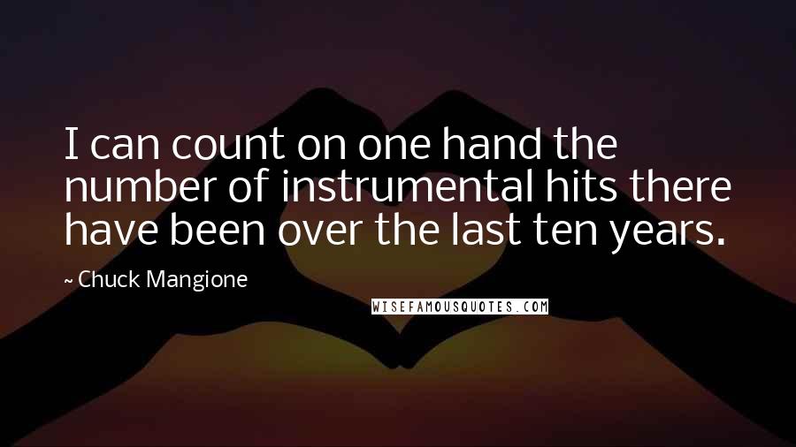 Chuck Mangione Quotes: I can count on one hand the number of instrumental hits there have been over the last ten years.