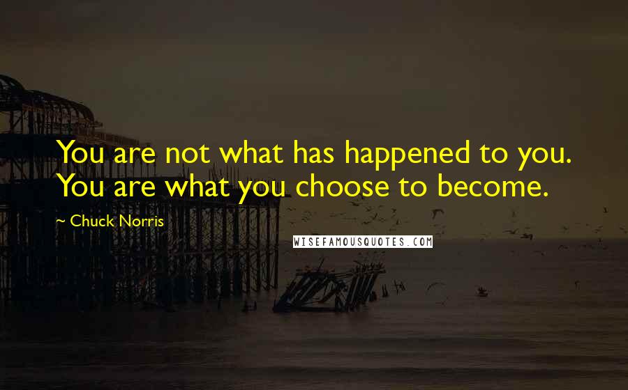 Chuck Norris Quotes: You are not what has happened to you. You are what you choose to become.
