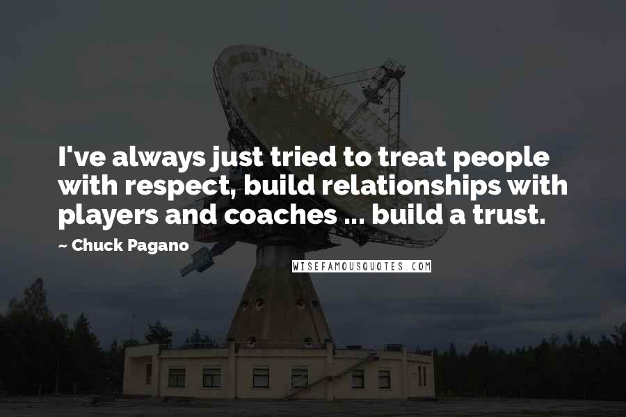 Chuck Pagano Quotes: I've always just tried to treat people with respect, build relationships with players and coaches ... build a trust.