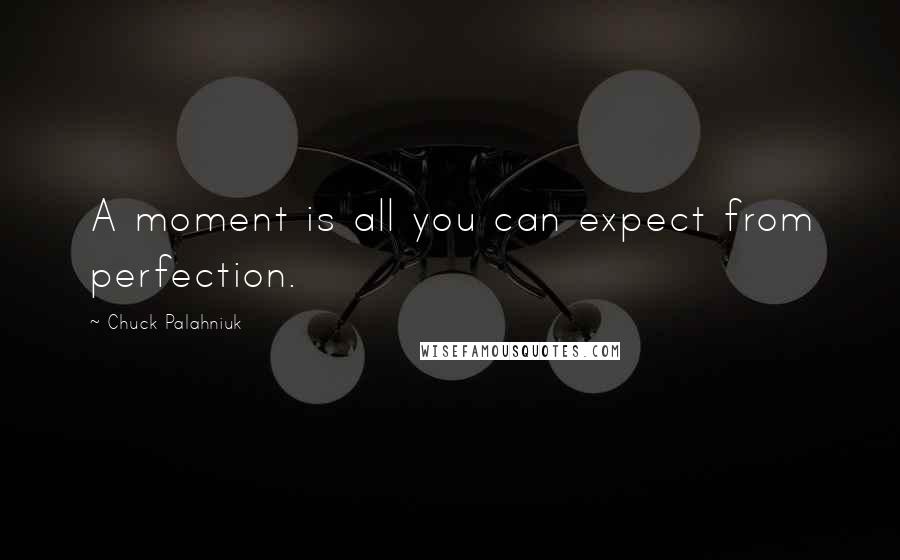 Chuck Palahniuk Quotes: A moment is all you can expect from perfection.