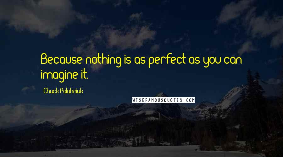 Chuck Palahniuk Quotes: Because nothing is as perfect as you can imagine it.