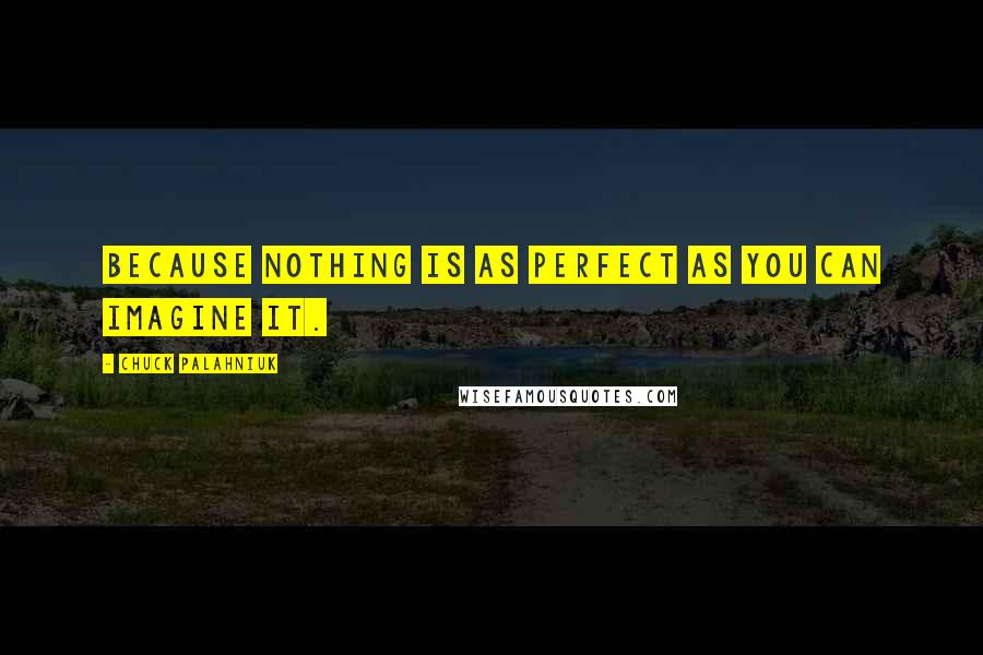 Chuck Palahniuk Quotes: Because nothing is as perfect as you can imagine it.