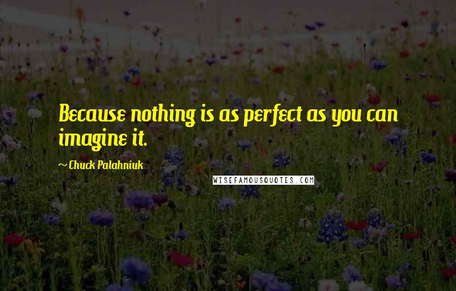 Chuck Palahniuk Quotes: Because nothing is as perfect as you can imagine it.
