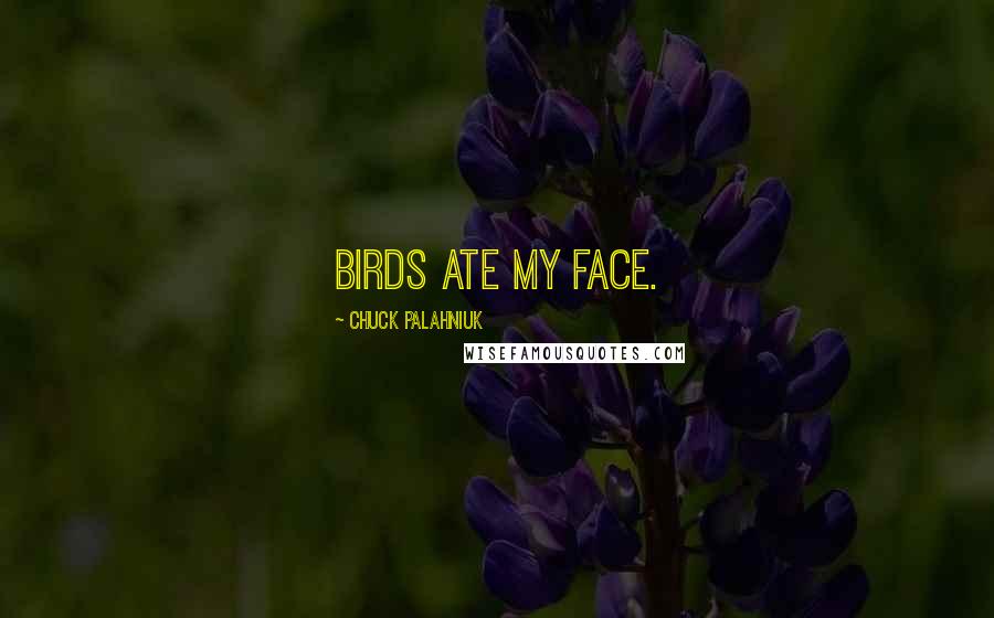 Chuck Palahniuk Quotes: Birds ate my face.
