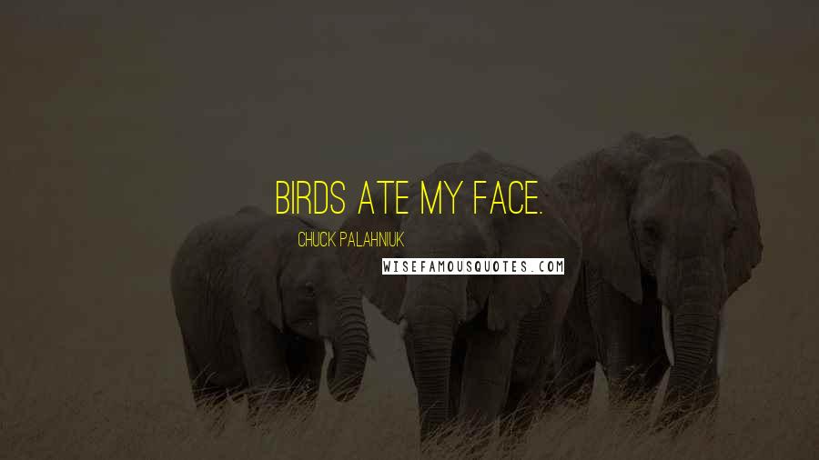 Chuck Palahniuk Quotes: Birds ate my face.