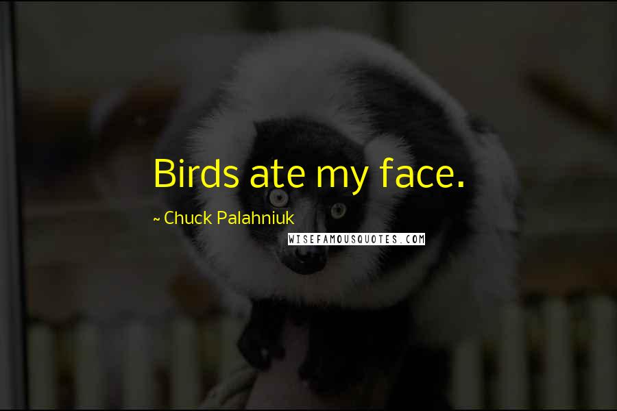 Chuck Palahniuk Quotes: Birds ate my face.