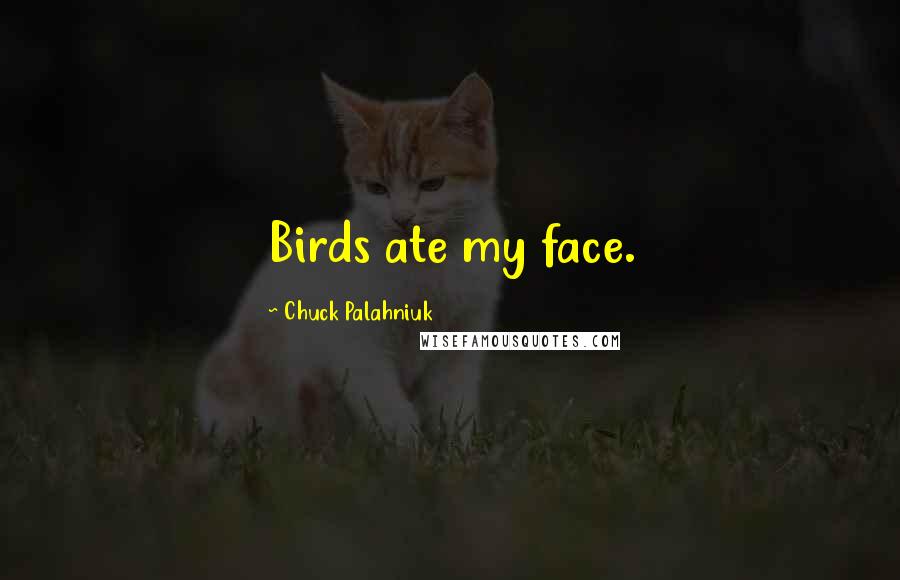 Chuck Palahniuk Quotes: Birds ate my face.