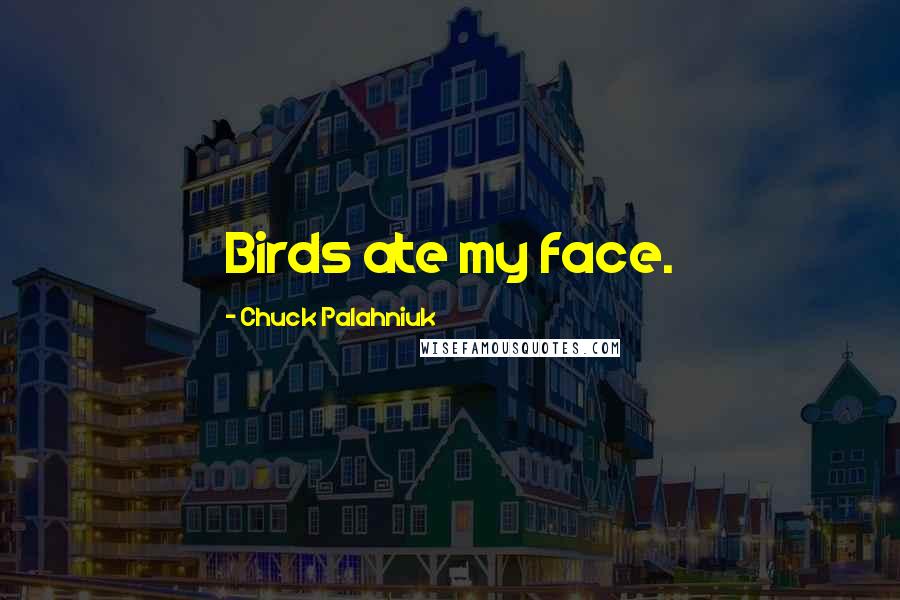 Chuck Palahniuk Quotes: Birds ate my face.