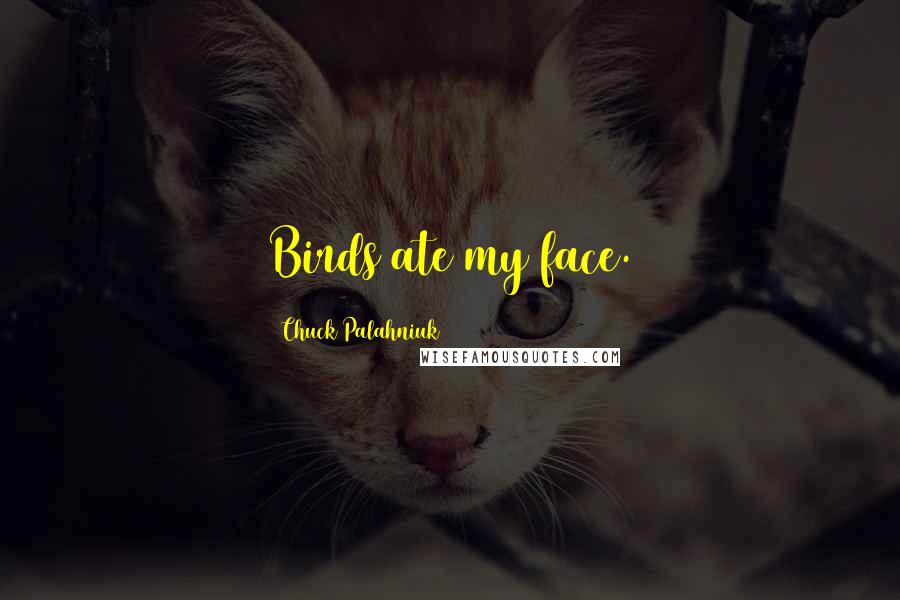 Chuck Palahniuk Quotes: Birds ate my face.