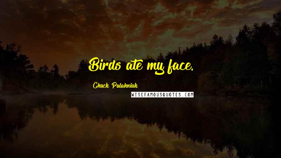 Chuck Palahniuk Quotes: Birds ate my face.