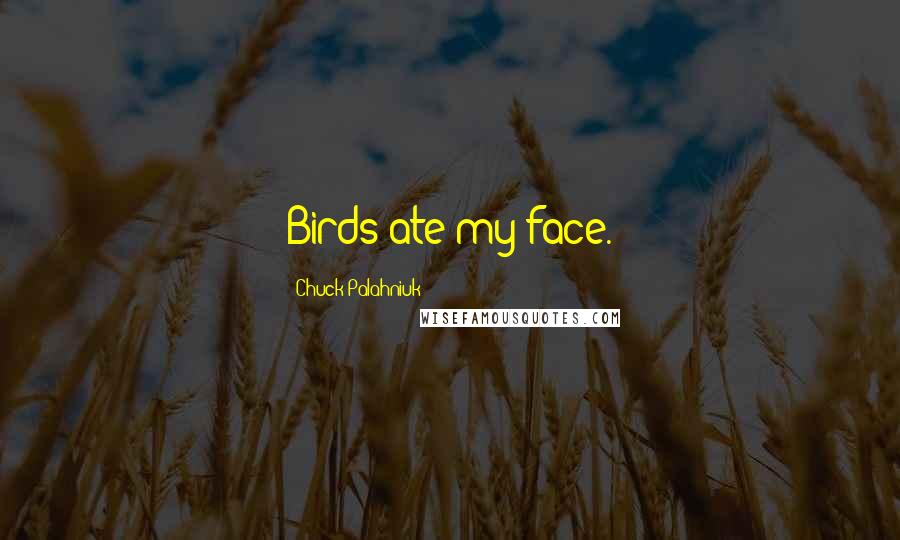 Chuck Palahniuk Quotes: Birds ate my face.