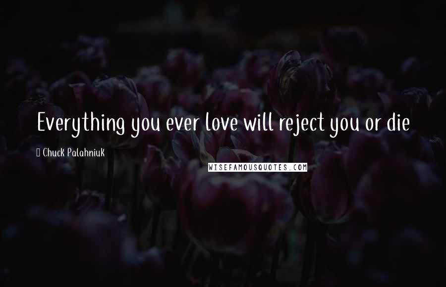 Chuck Palahniuk Quotes: Everything you ever love will reject you or die