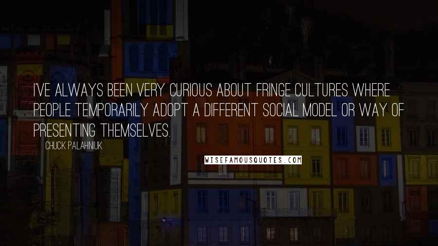 Chuck Palahniuk Quotes: I've always been very curious about fringe cultures where people temporarily adopt a different social model or way of presenting themselves.