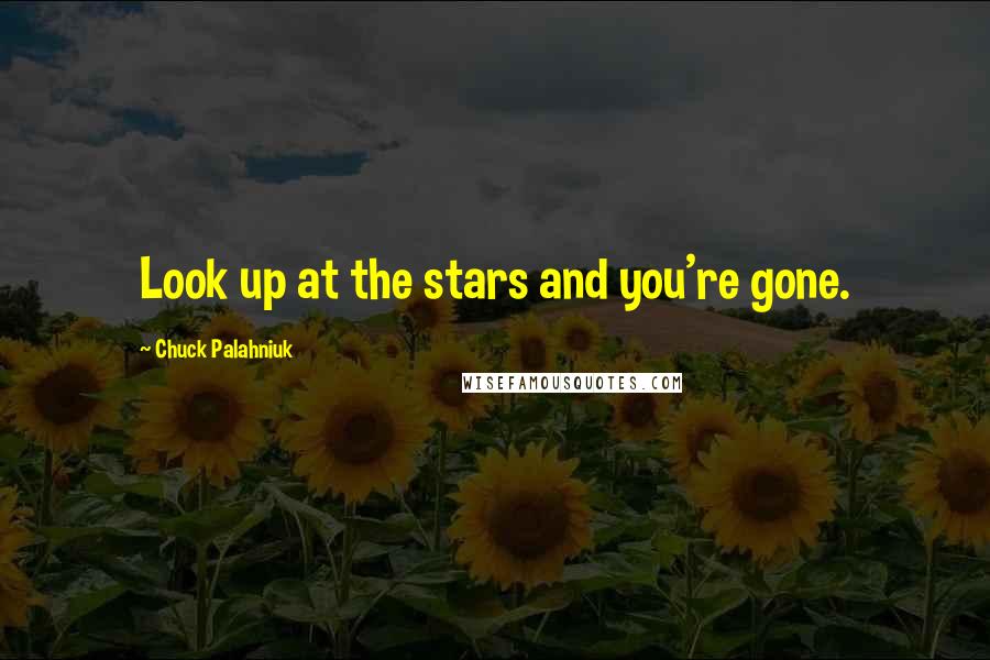 Chuck Palahniuk Quotes: Look up at the stars and you're gone.