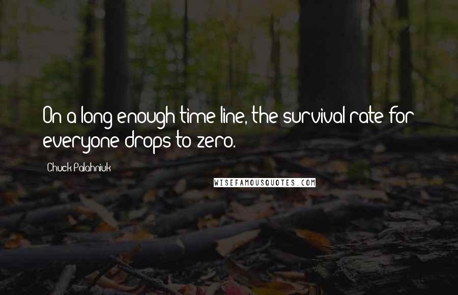 Chuck Palahniuk Quotes: On a long enough time line, the survival rate for everyone drops to zero.