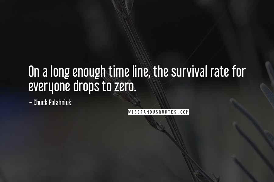 Chuck Palahniuk Quotes: On a long enough time line, the survival rate for everyone drops to zero.