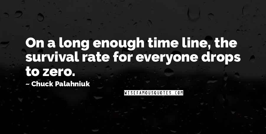 Chuck Palahniuk Quotes: On a long enough time line, the survival rate for everyone drops to zero.