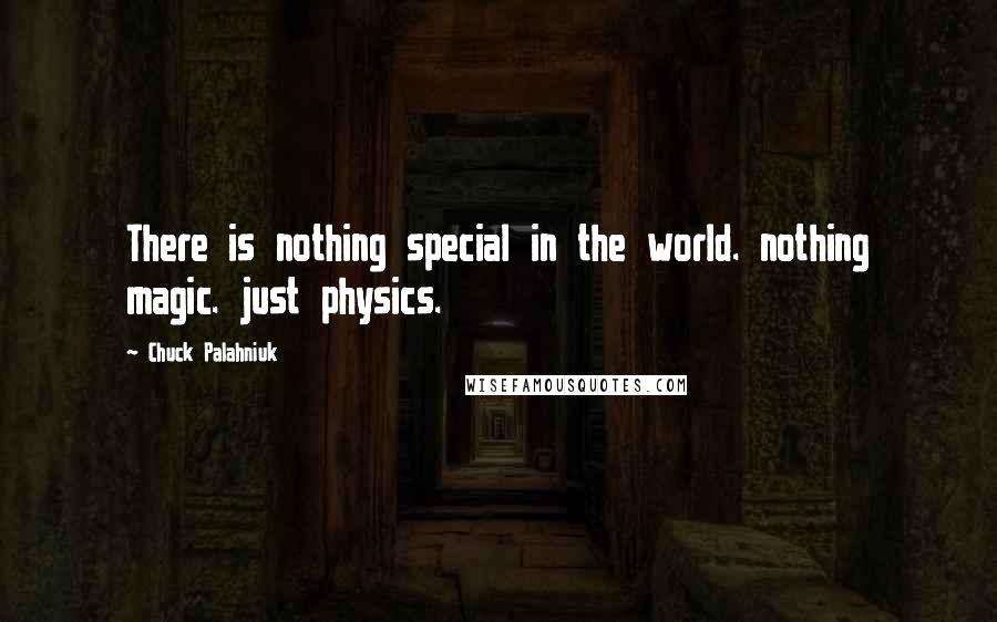 Chuck Palahniuk Quotes: There is nothing special in the world. nothing magic. just physics.