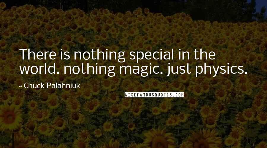 Chuck Palahniuk Quotes: There is nothing special in the world. nothing magic. just physics.