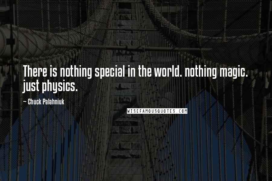 Chuck Palahniuk Quotes: There is nothing special in the world. nothing magic. just physics.